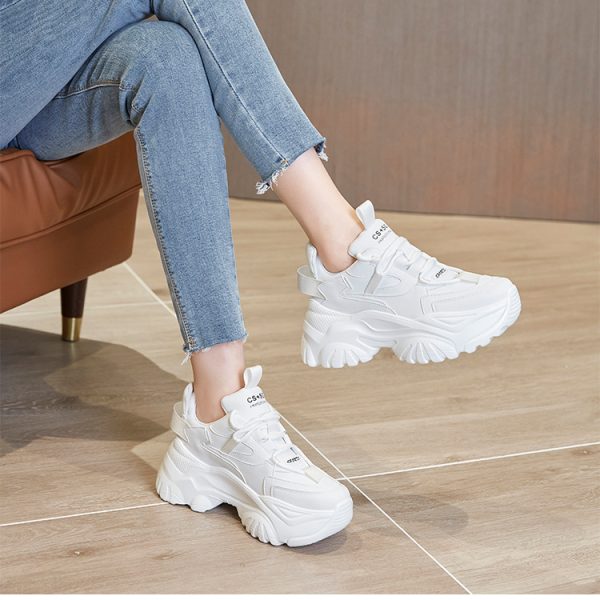 Ladies Trending White Sneaker's - Image 8